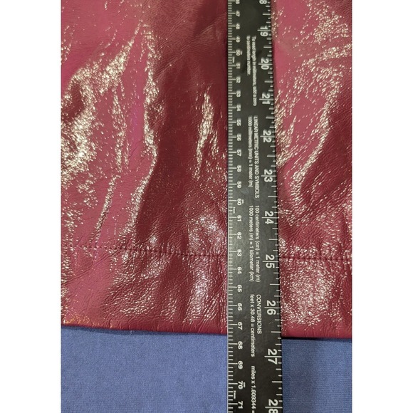 Nina Parker Shiny Burgundy Faux Leather Pencil Skirt Plus Size 18W Slit - Picture 6 of 10